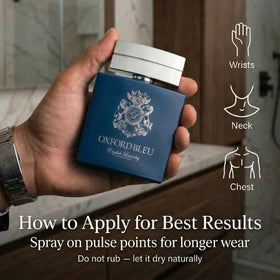 English Laundry Oxford Bleu label detail, authenticity and designer heritage