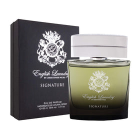 English Laundry Signature bottle on display, highlighting premium presentation for daily wear