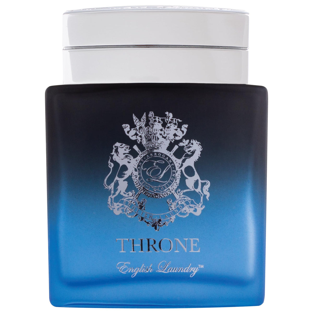 English Laundry Throne bottle close-up highlights premium packaging and masculine fragrance profile.
