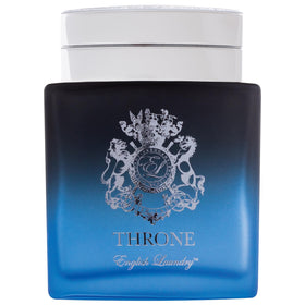 English Laundry Throne bottle close-up highlights premium packaging and masculine fragrance profile.