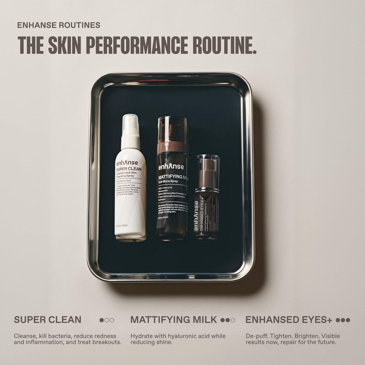 Enhanse Mattifying Milk ingredients close-up highlighting advanced formula