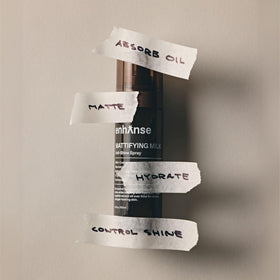 Enhanse Mattifying Milk mist applied to face to reduce shine