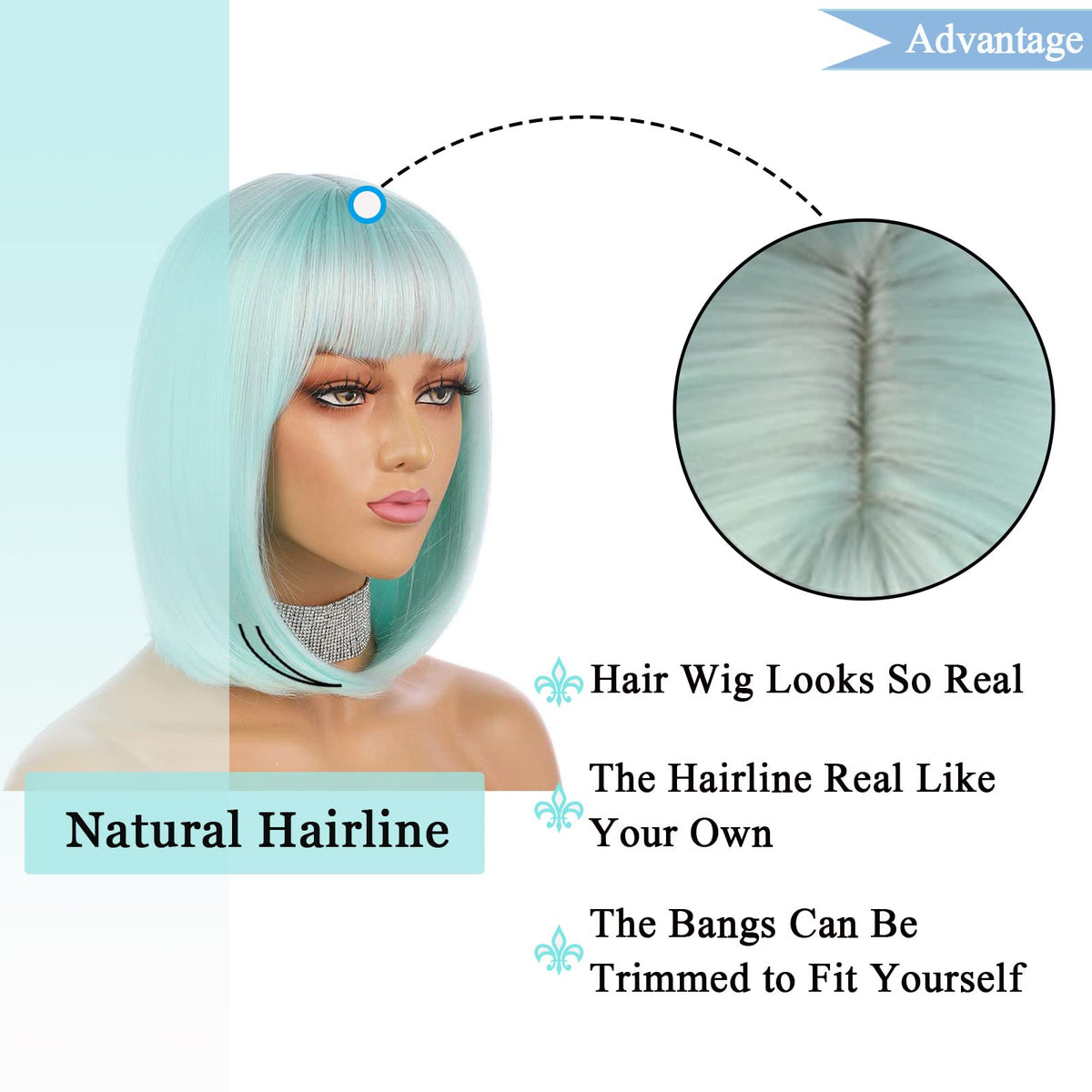 eNilecor lightweight soft bob wig for everyday use