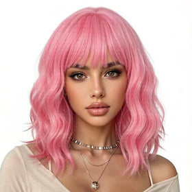eNilecor Pink Wig with natural hairline for a seamless, realistic look.