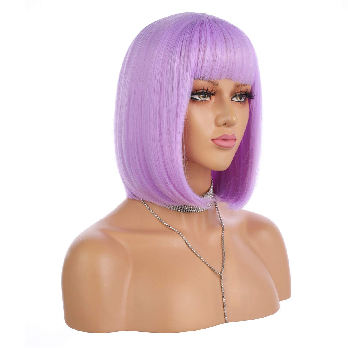 eNilecor lavender purple short bob back view showing even color blend