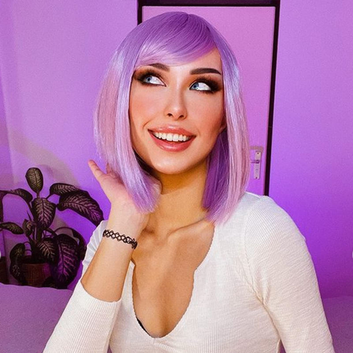 eNilecor lavender wig ideal for cosplay and party looks