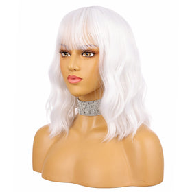 enilecor short wavy 14-inch wig with natural texture
