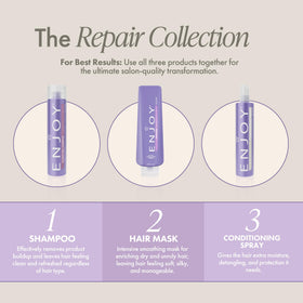 Enjoy Clarifying Shampoo reduces mineral buildup from chlorine for smoother hair.
