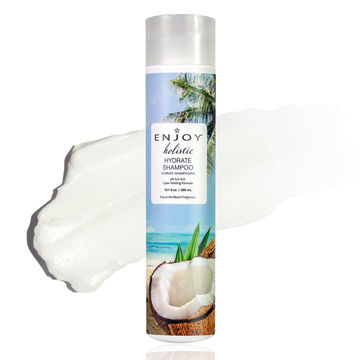 Enjoy Holistic Hydrate Shampoo bottle front view for color-safe cleansing