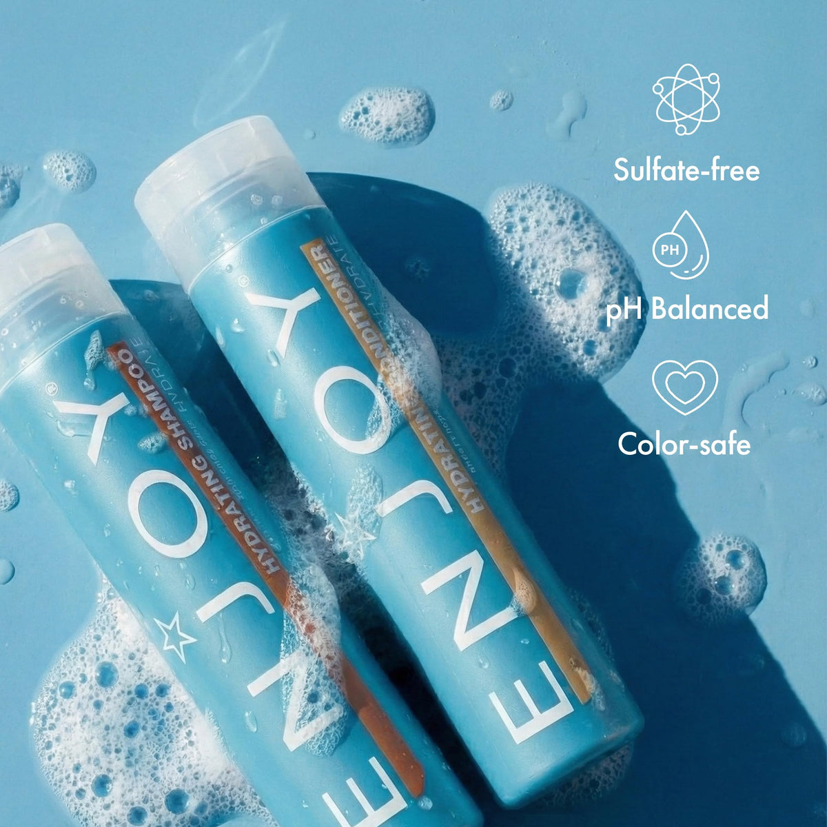 Enjoy Hydrating Shampoo rinsing stream provides quick, thorough cleansing with no heavy residue