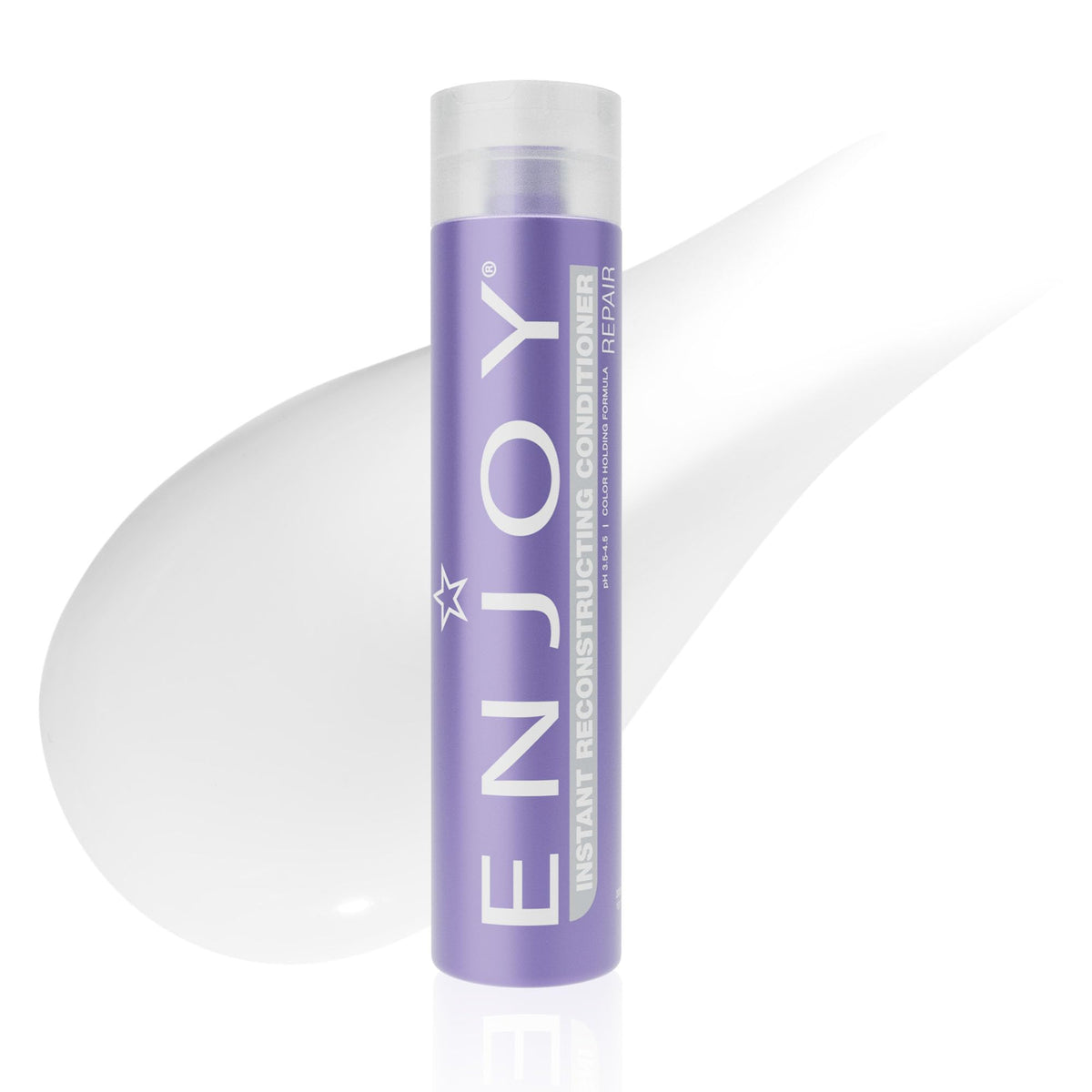 Enjoy Instant Reconstructing Conditioner bottle delivering lightweight moisture for damaged hair.