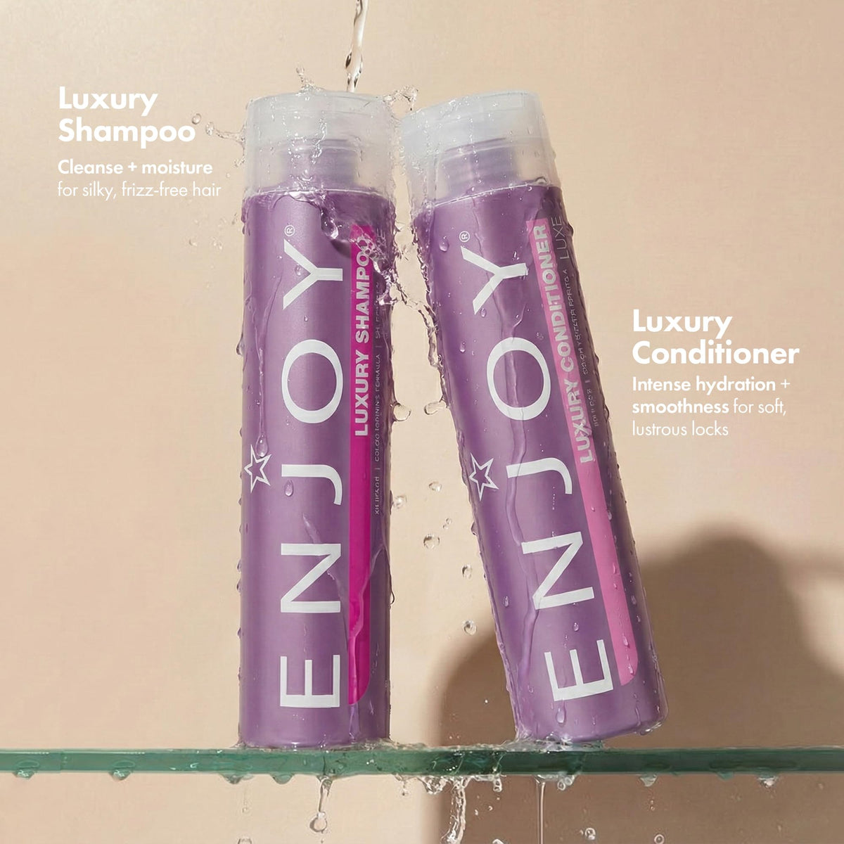 Enjoy Luxury Conditioner pump-action shown for easy, even application