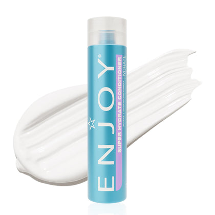 Enjoy Super Hydrate Conditioner bottle pour shows easy application for deep moisture.