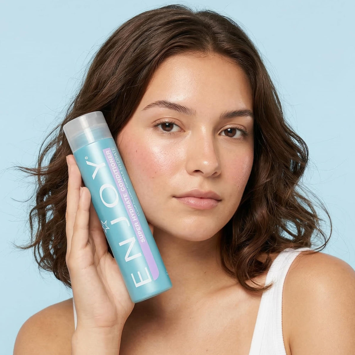 Enjoy Super Hydrate Conditioner packaging box emphasizes sulfate-free, gentle care.