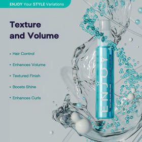 Enjoy Texture and Volume Spray damp hair application for added texture.