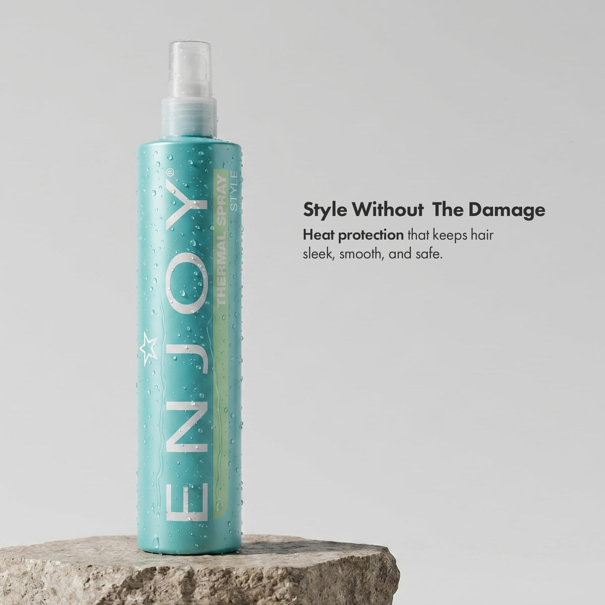 Enjoy Thermal Spray mist in action demonstrates flexible hold for natural movement.