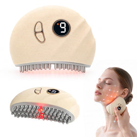 ENKUSU Lymphatic Contour Face Brush front view showing de-puffing potential on the jawline