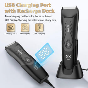 ENSSU Trimmer displays battery level on digital screen at a glance.
