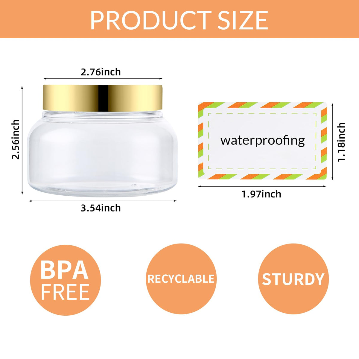 Entjor 24-pack jars with waterproof labels for easy content identification