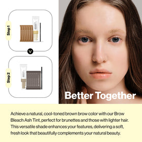 Entropy Make Up eyebrow bleach kit before-after showing brow lift