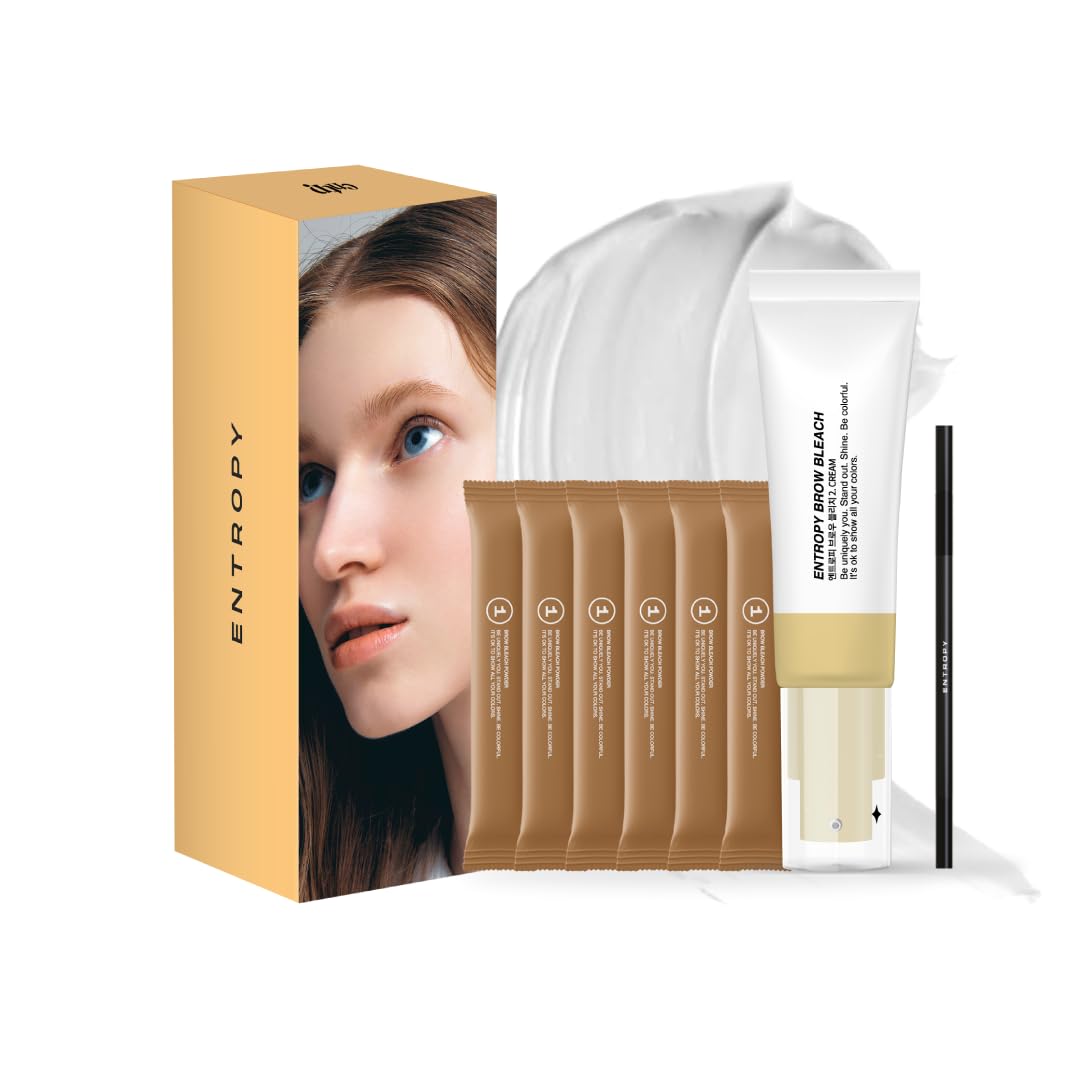 Entropy Make Up eyebrow bleach kit with powder packs for easy at-home lightening