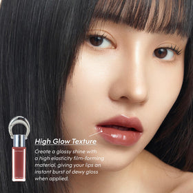 Entropy Make Up Amber Charm applying gloss tint on lips for on-the-go glow