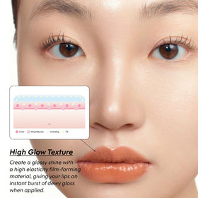 Entropy Make Up Amber Charm lip tint on cheek for natural sheen