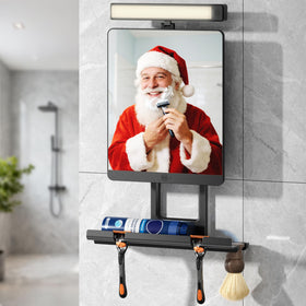 ENVTEK battery-powered mirror with 5000mAh for weeks of daily grooming.