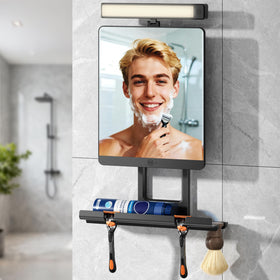 ENVTEK fogless mirror with 3-color lights for clear visibility during morning routines.