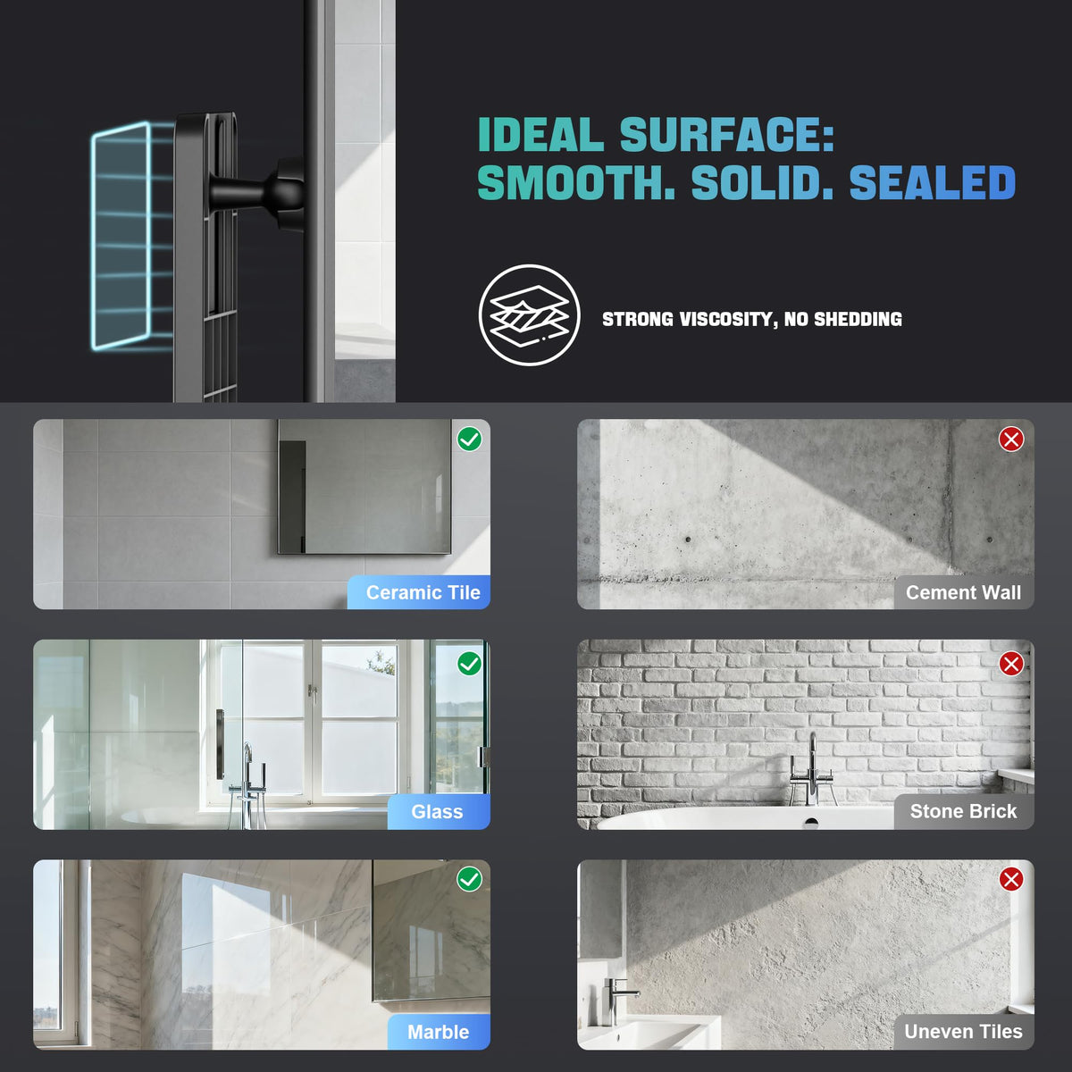 ENVTEK retractable shelf holds cream and accessories within reach.