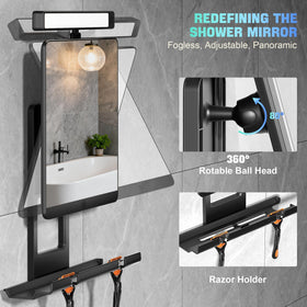 ENVTEK tilt-adjustable mirror for optimal viewing at 30 degrees.