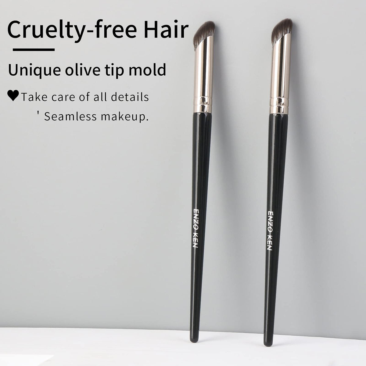 ENZO KEN angled concealer brush nose contour detail for precise shading.