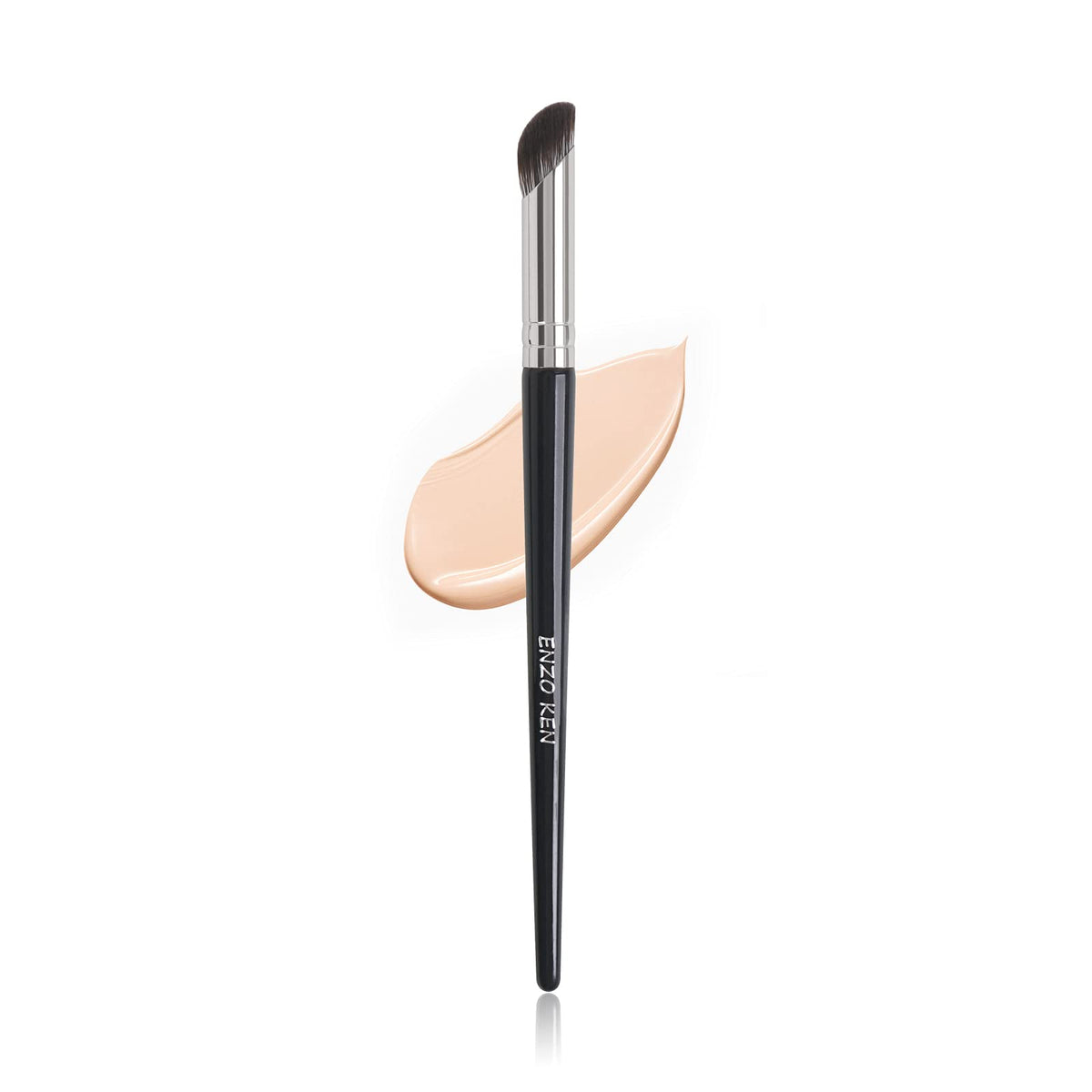 ENZO KEN angled concealer brush under eye for precise blending and smooth coverage.
