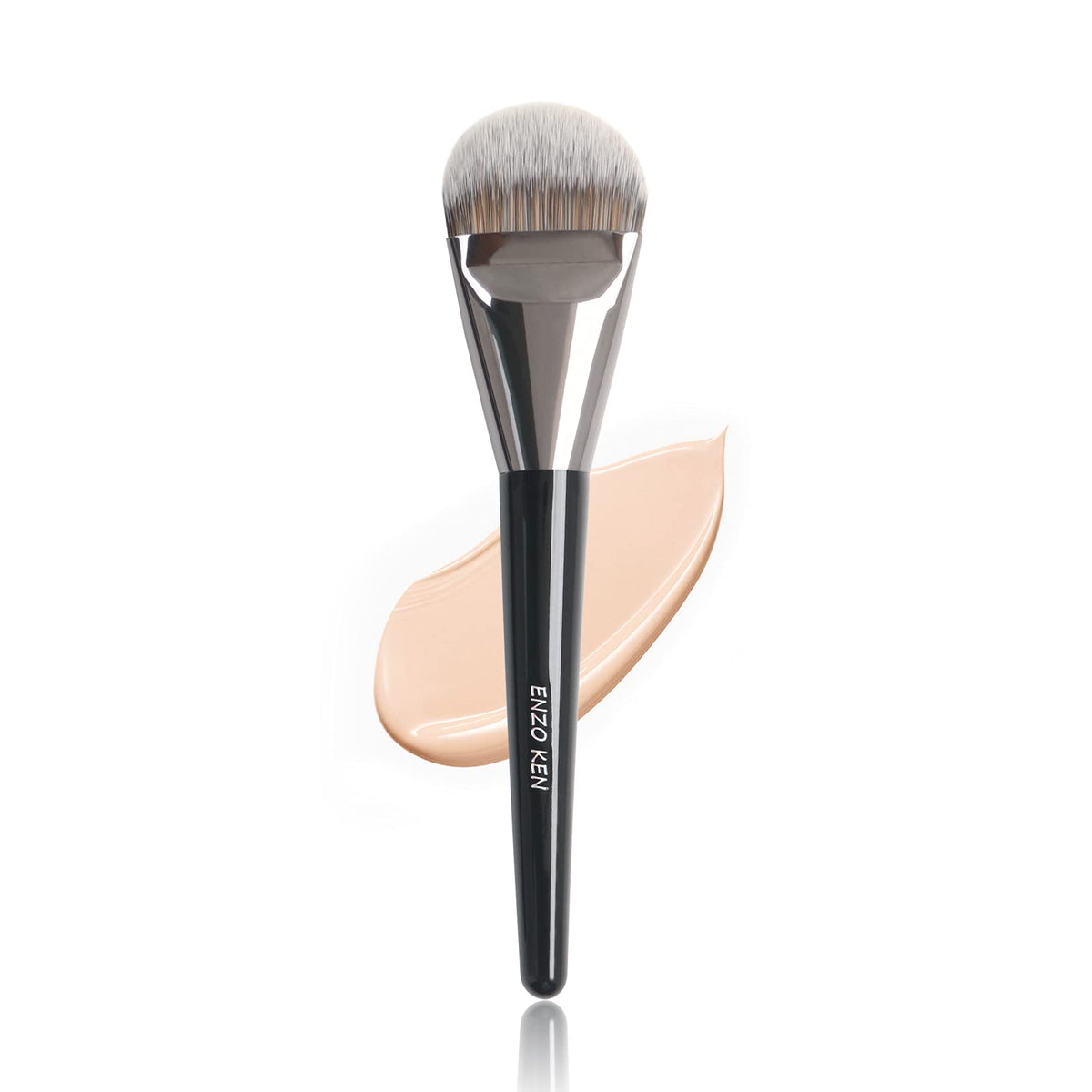 ENZO KEN flat foundation brush for liquid makeup delivers smooth, even application
