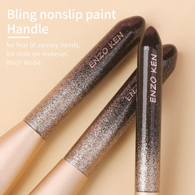 ENZO KEN gold-black makeup brushes with natural bristles