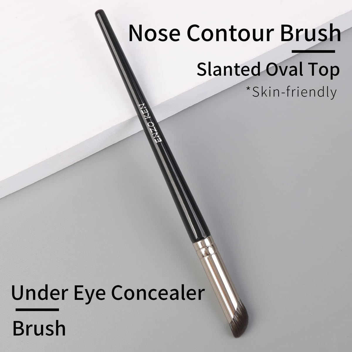 ENZO KEN small nose contour brush for delicate precision on the nose contour.