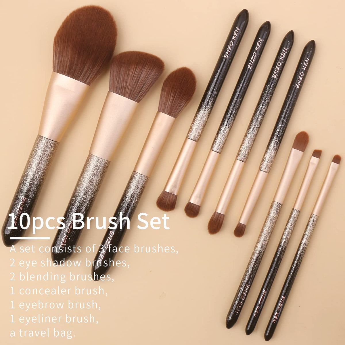 ENZO KEN travel case keeps brushes organized on the go