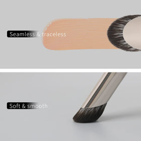 ENZO KEN vegan slanted concealer brush for ethical makeup detailing.