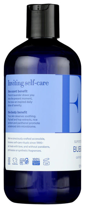 Aqua tones and lavender scent in EO Bubble Bath Serenity