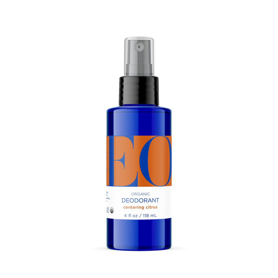 EO Citrus Deodorant Spray bottle with fresh citrus aroma for daily refreshment