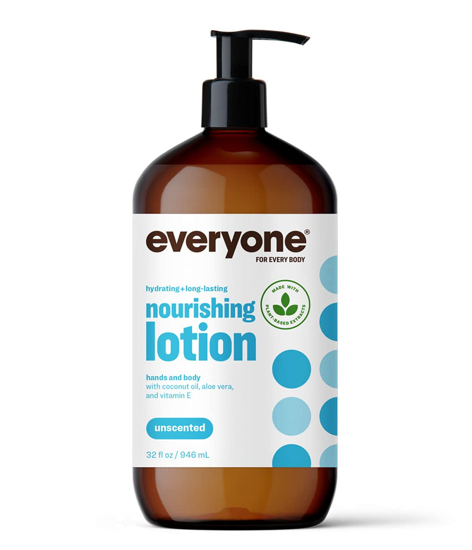 EO Everyone Lotion Unscented bottle for versatile, fragrance-free hydration across the face, hands, and body