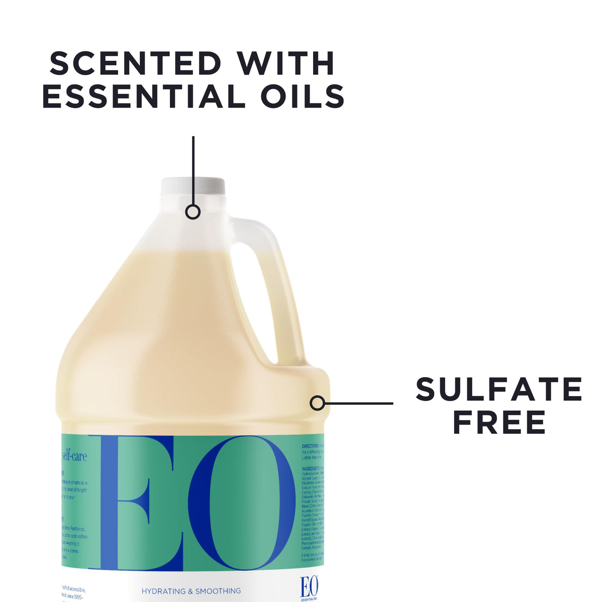EO Grapefruit Mint Conditioner pour demonstrates even distribution through hair.