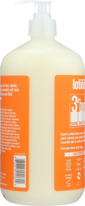 Close-up of EO lotion texture for smooth, even application.