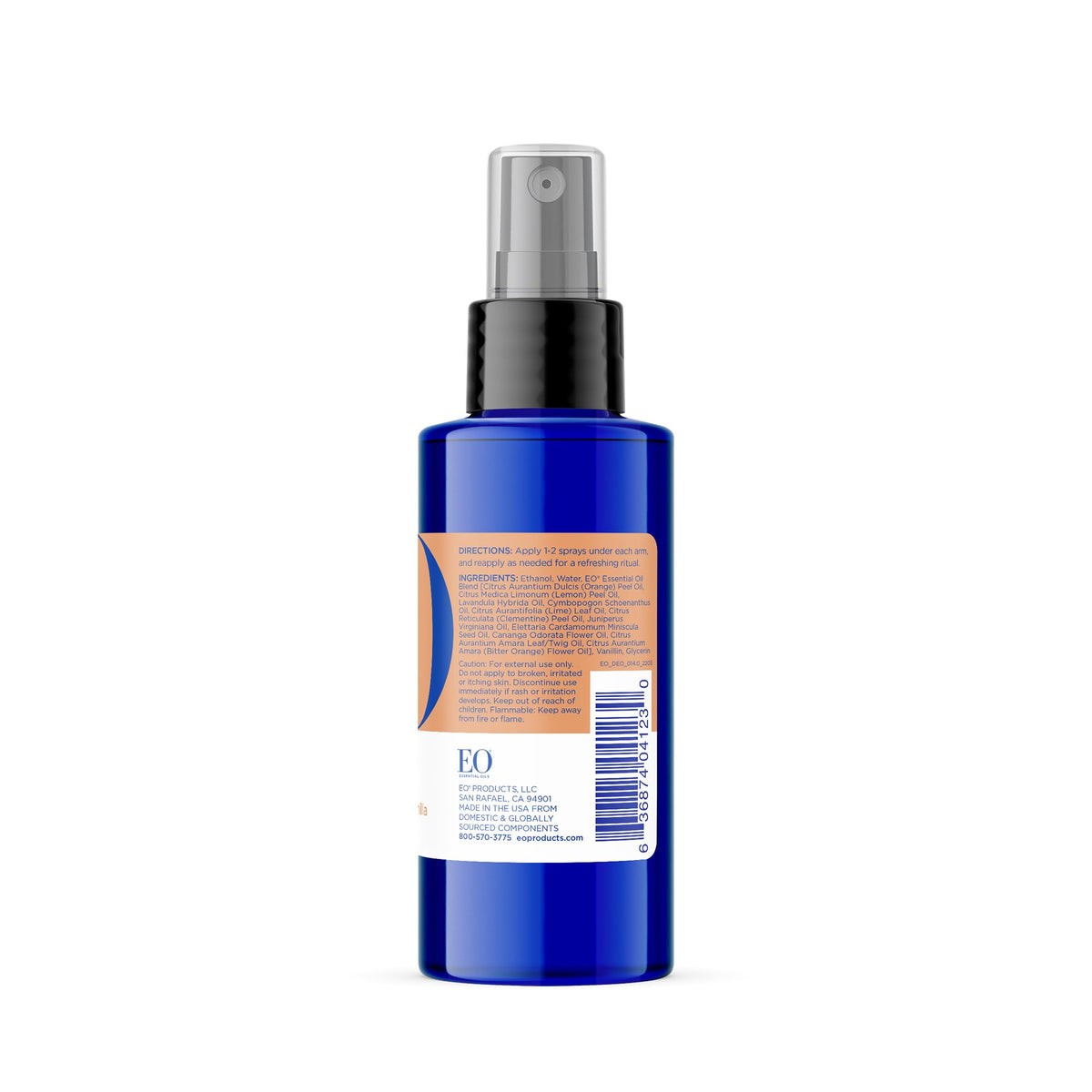 EO Orange Blossom Vanilla deodorant spray notes include clementine and neroli.