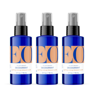 EO Orange Blossom Vanilla deodorant spray bottle for all-day freshness.