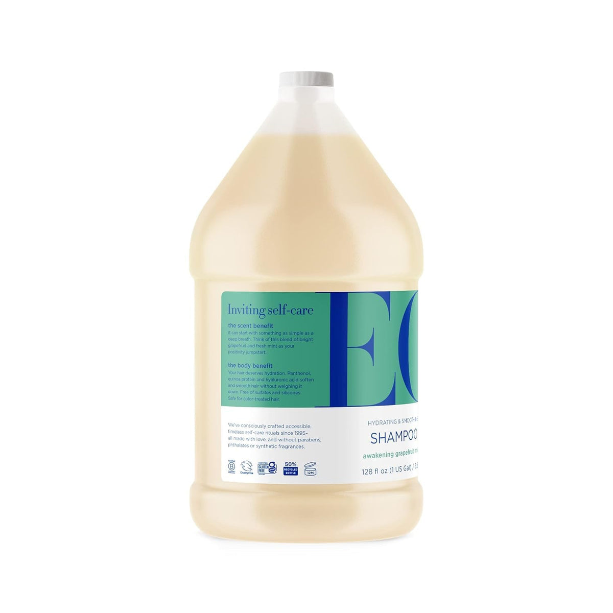 EO Grapefruit Mint shampoo lather application demonstrates root to tip cleansing