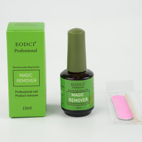 Eodci Magic Nail Polish Remover wide-angle shot suggests compact home-use kit.