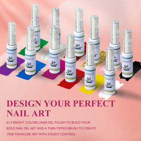 Eodci Nail Art Gel Liner Set includes classic colors for chic nail accents and smooth coverage.