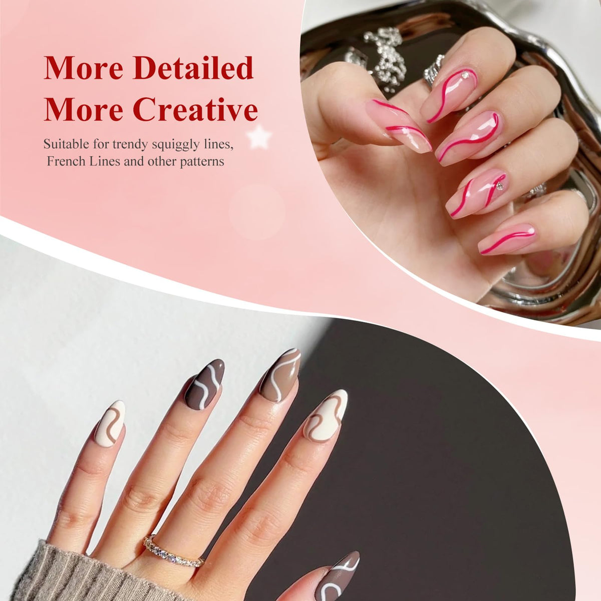 Eodci Nail Art Gel Liner Set inspires DIY designs at home with minimal tools.
