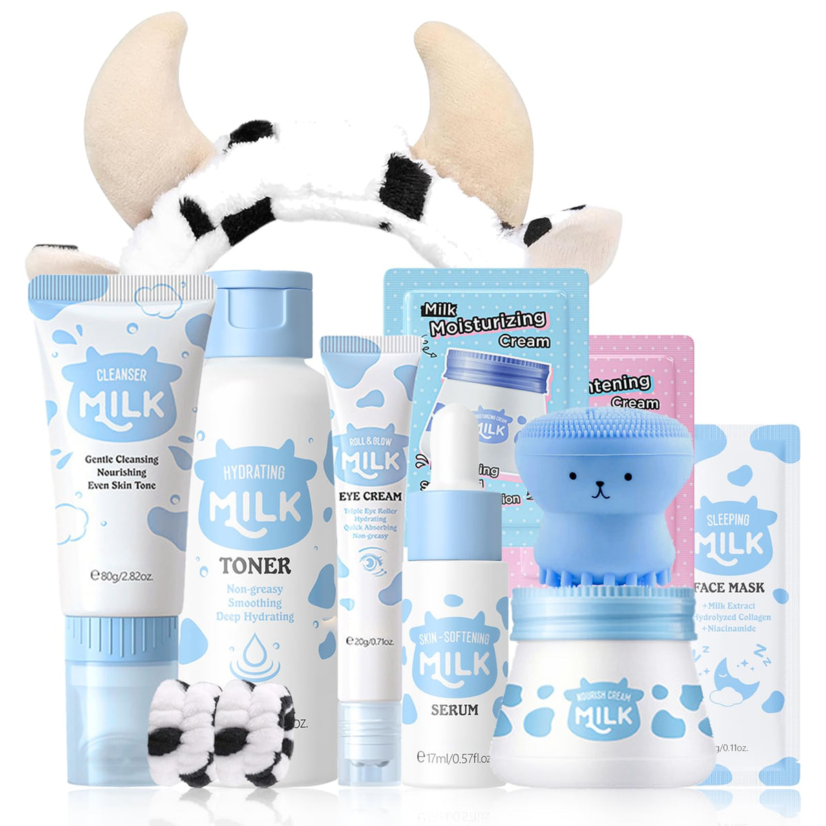 EONFAVE Milk Skin Care Set cleanser; gentle cleansing for fresh teen skin.